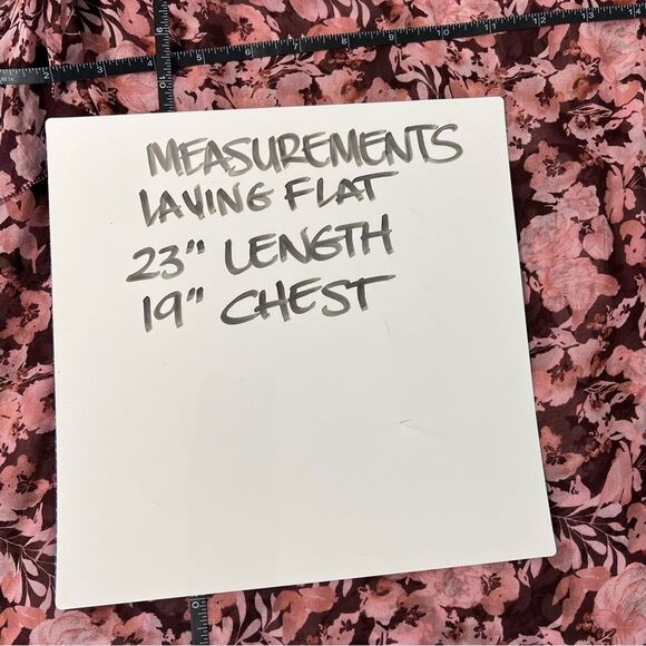 Velvet Women’s Size Large Red Pink Romantic Ruffled Floral Print Viscose Shirt - Picture 13 of 14